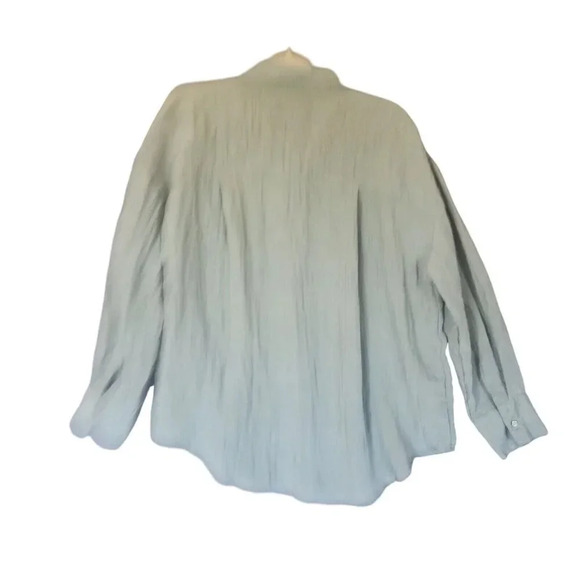 House Of Harlow 1960 Button Down Top Sage Green Collared Long Sleeve Size Large - Picture 2 of 8